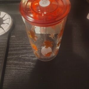 Christmas drinking glass with Lid